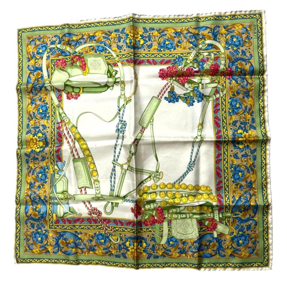 LOEWE Multicolor 100% Silk pocket Square / Scarf #1367